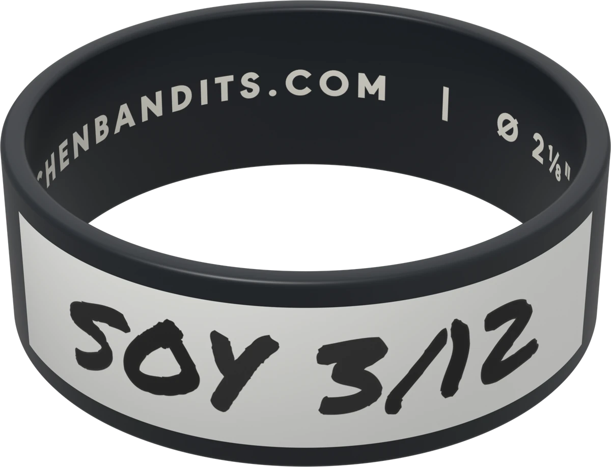 Black Kitchen Bandits band, hand-labeled SOY 3/12