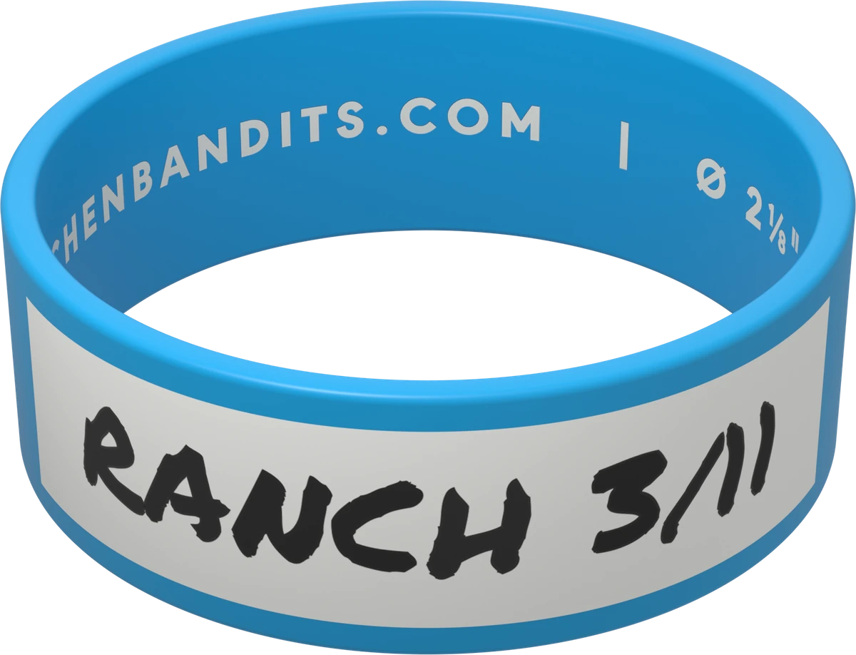 Blue Kitchen Bandits band, hand-labeled RANCH 3/11